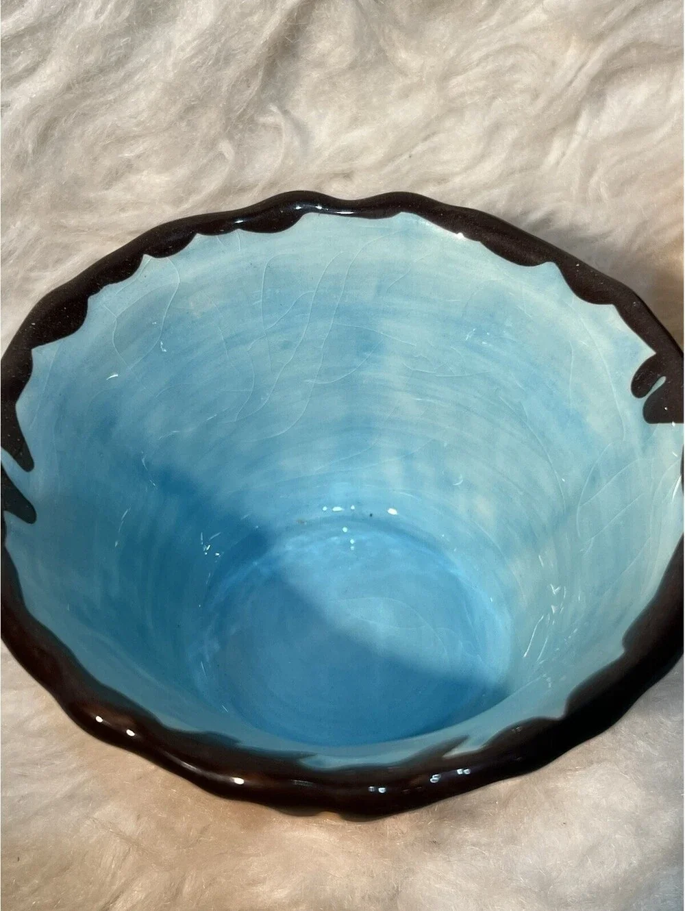 2 ceramic waffle cone ice cream bowls